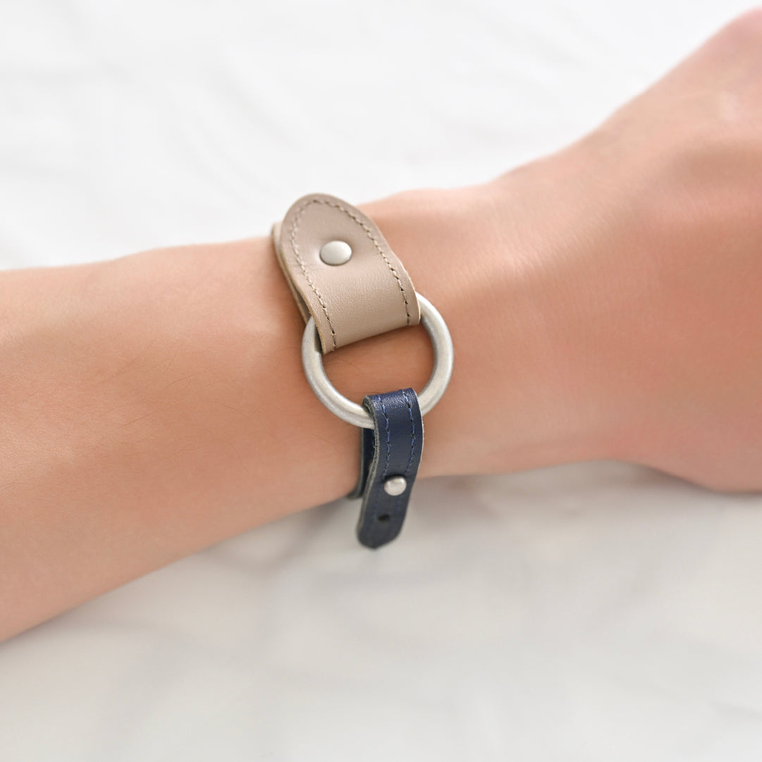 Customize W_Ring Bracelet Parts ( Navy )