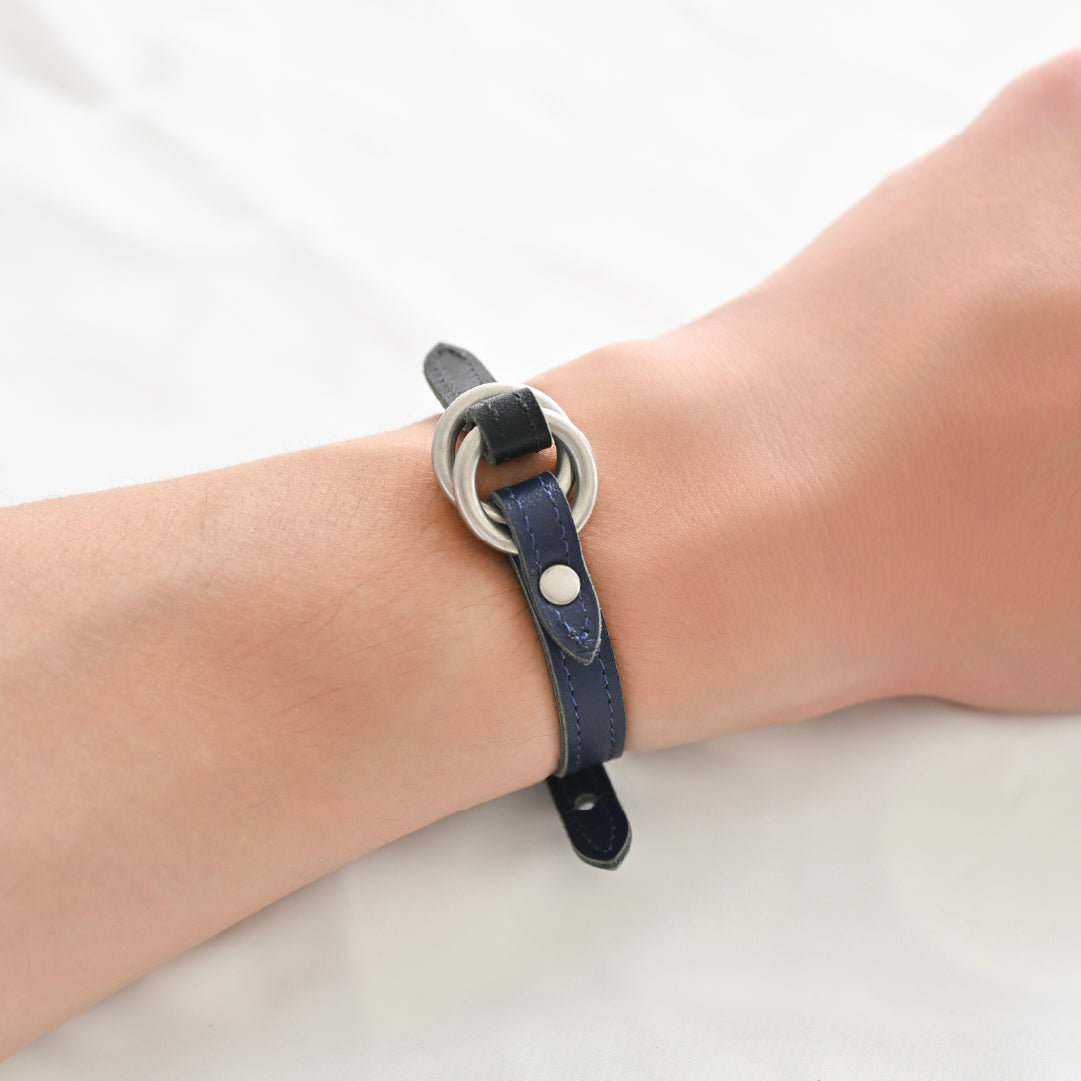 Customize W_Ring Bracelet Parts ( Navy )