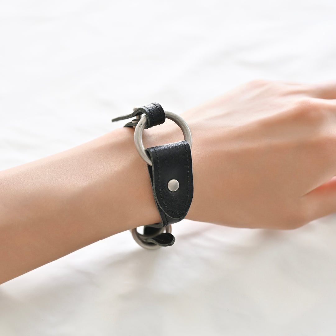 Customize W_Ring Bracelet Parts ( Black )