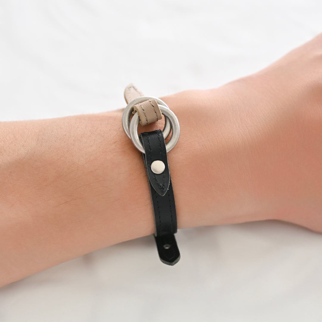 Customize W_Ring Bracelet Parts ( Black )